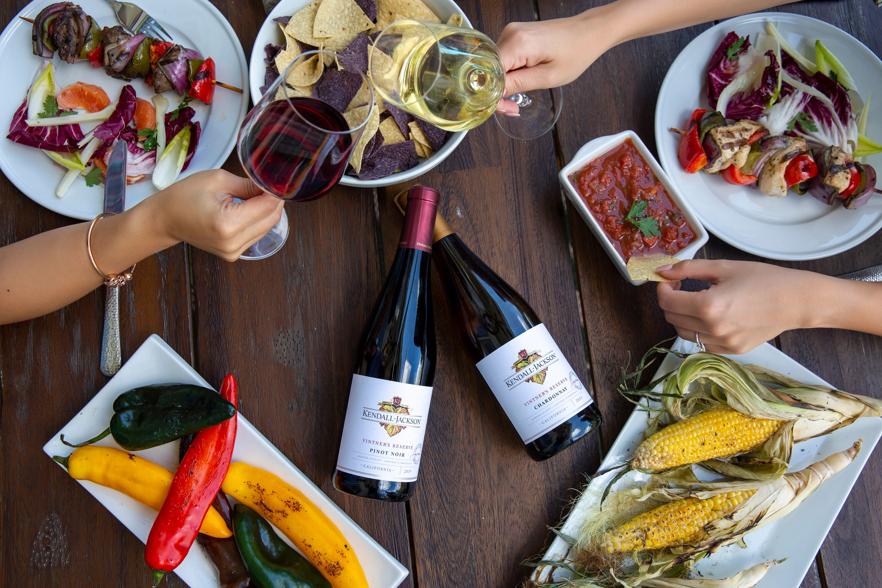 Kendall-Jackson Pinot Noir and Chardonnay with food